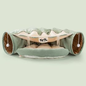 Collapsible Cat Tunnel Durable Washable Collapsible (Option: Matcha)