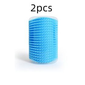 The Cat Rubs The Face With The Corner Of The Wall And Tickles The Pet Massage Hair Comb Needle Comb With Catnip (Option: Sky Blue 2pcs)