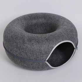 Four Seasons Available Cat Round Felt Pet Nest (Option: Dark Grey-60x60x27cm)