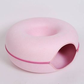 Four Seasons Available Cat Round Felt Pet Nest (Option: Pink-50x50x23cm)