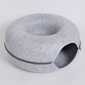 Four Seasons Available Cat Round Felt Pet Nest (Option: Light Grey-60x60x27cm)